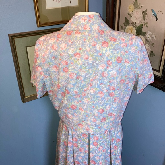 Vintage 1996 Laura Ashley Tea dress + bolero Floral Periwinkle blue sz 10 usa - Picture 4 of 15